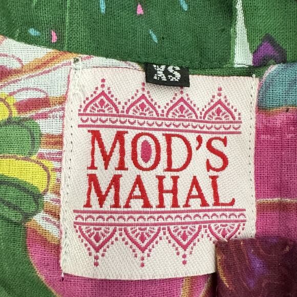 Mod's Mahal Boho Floral Tiered Maxi Dress Size XS Green Multi Tropical Resort - Picture 8 of 13